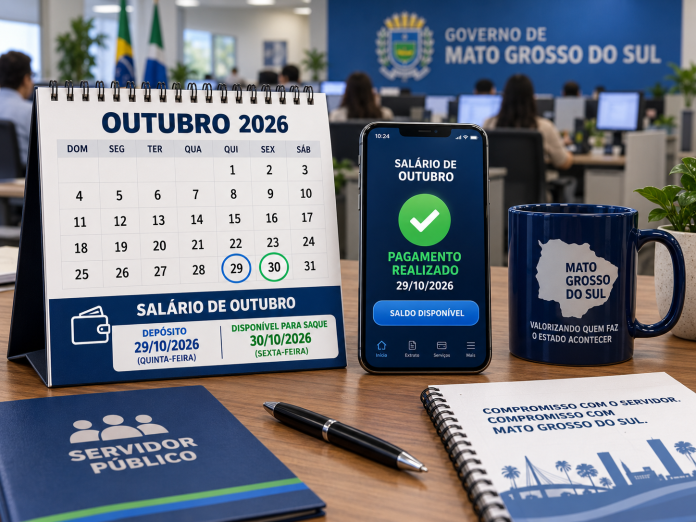 Governo de MS antecipa salário de outubro dos servidores estaduais para o dia 30